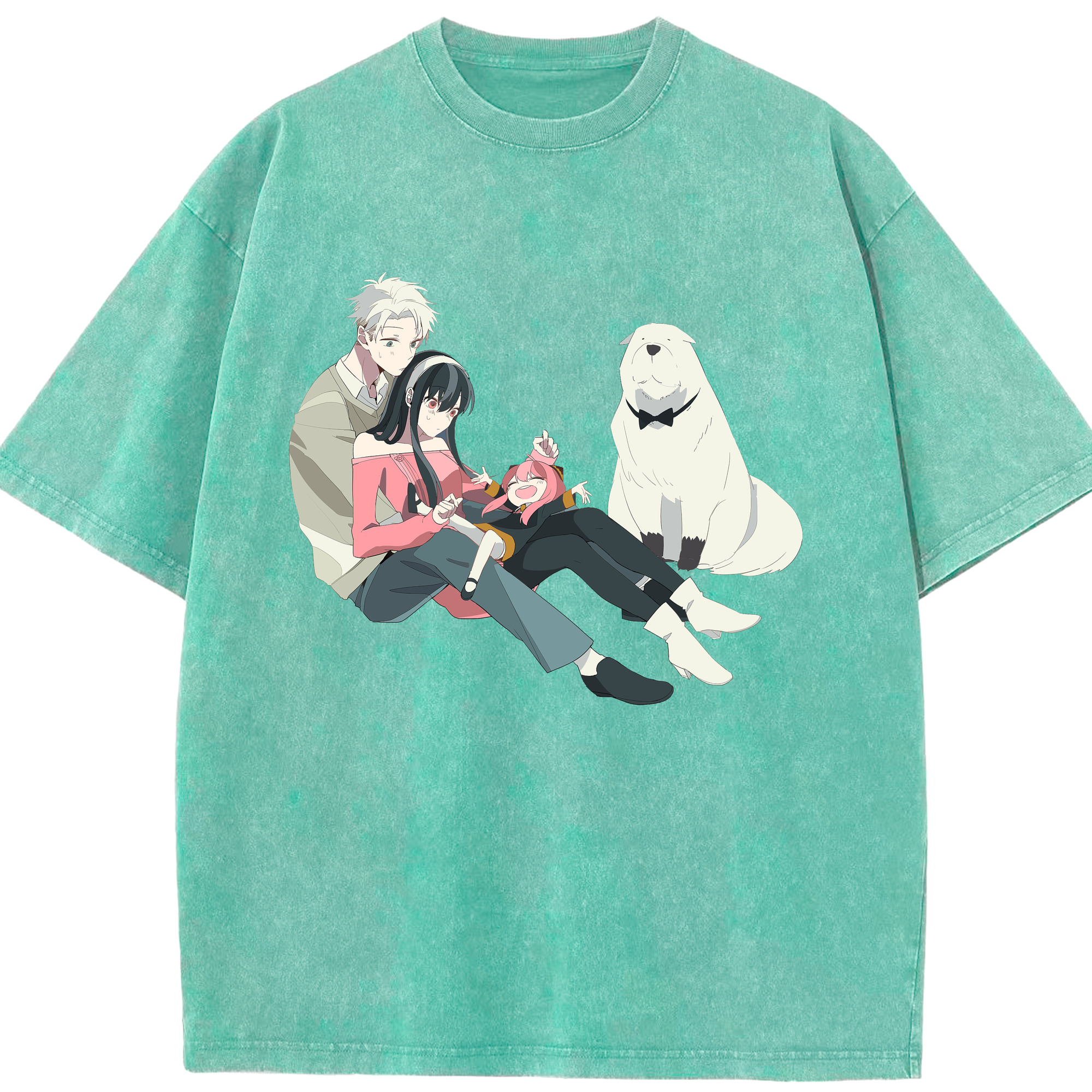 （画像用） SPY×FAMILY间谍家家酒 綿100% ヴィンテージ風 半袖Tシャツ（フロントプリント）